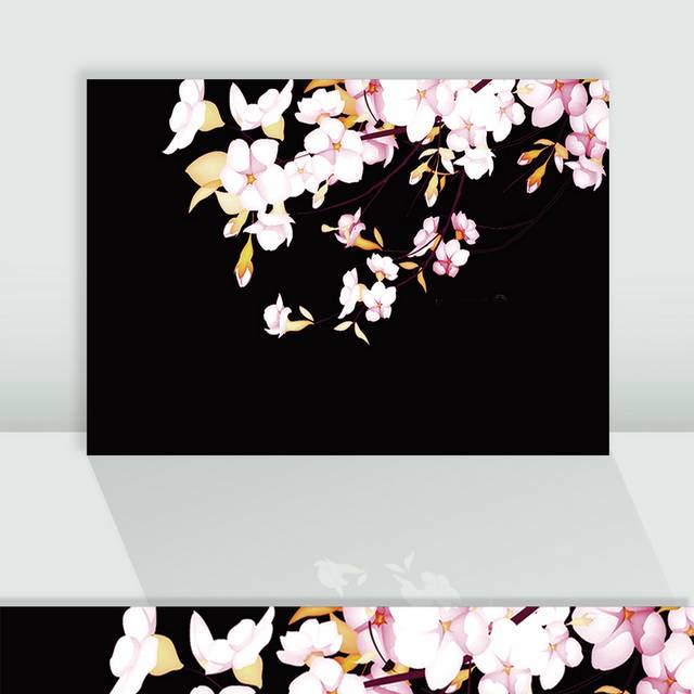 粉色花卉树枝图片