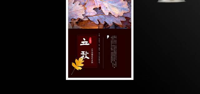 深秋树叶立秋节气海报