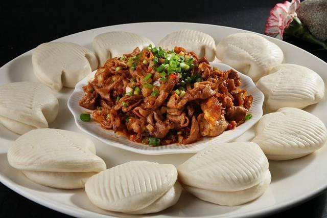美味小炒肥羊荷叶饼高清图片