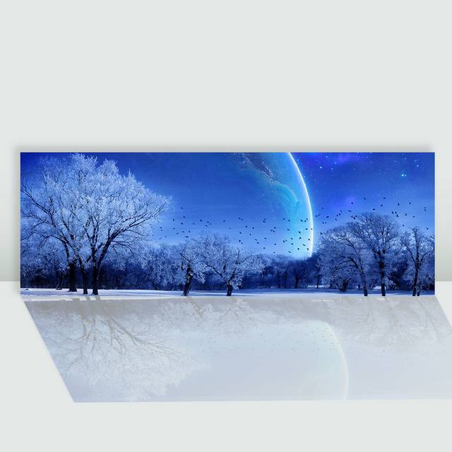 冬天黑夜雪景图片