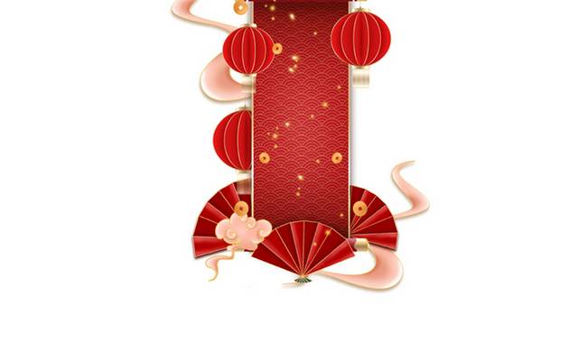 红色灯笼中国风新年素材