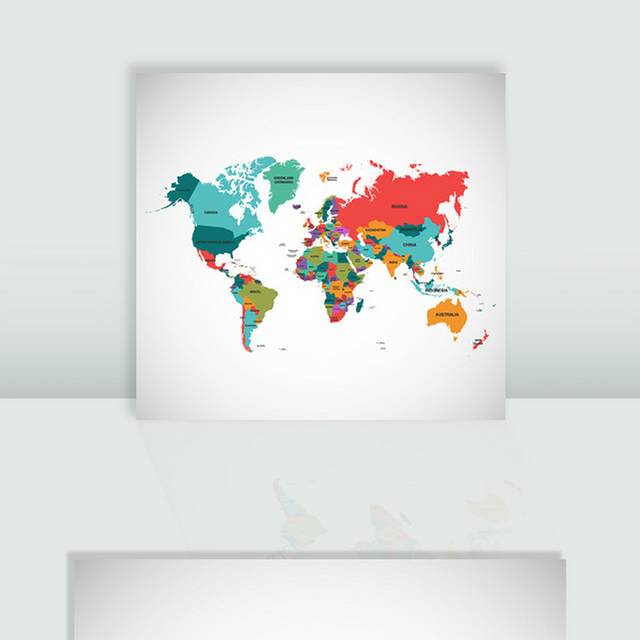 矢量彩色世界地图
