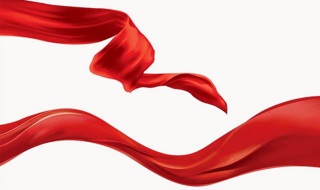 红色节日装饰飘带