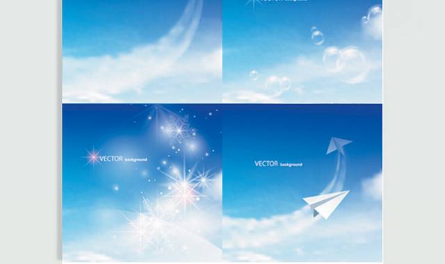 炫蓝天空矢量