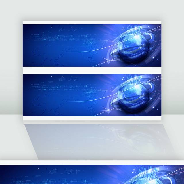 蓝色科技感banner背景模板