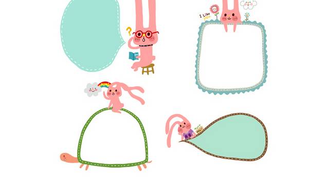 粉色小兔子卡通边框
