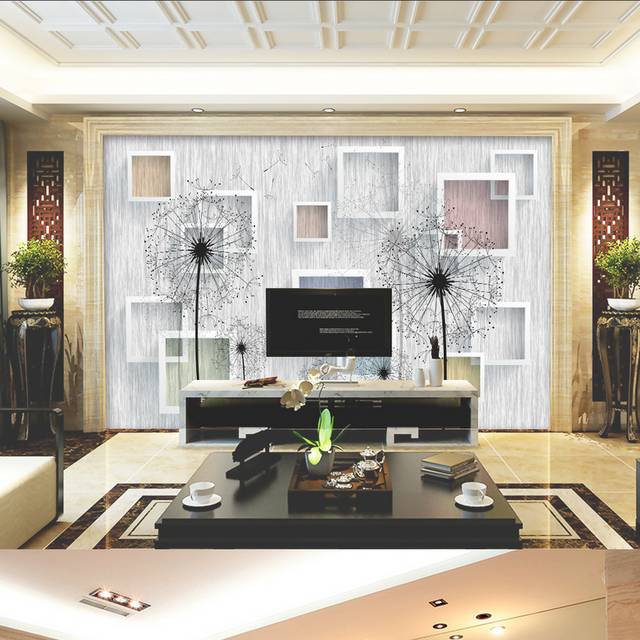 创意个性立体方块客厅背景墙模板