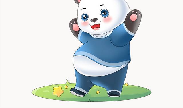 卡通可爱小动物熊猫元素
