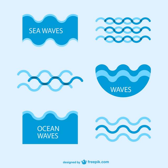 卡通海浪