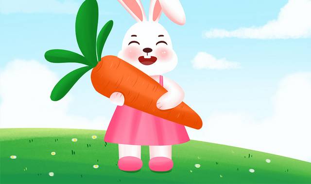 小清新可爱兔子卡通风格