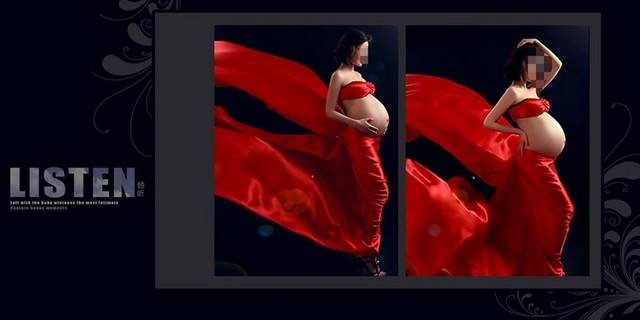 时尚怀孕孕妇写真相册素材