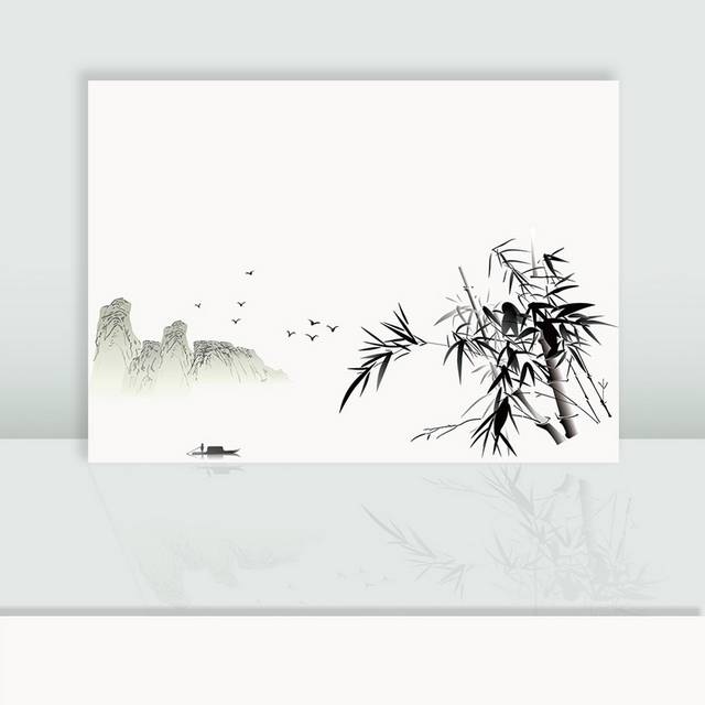 水墨竹子山水画图片