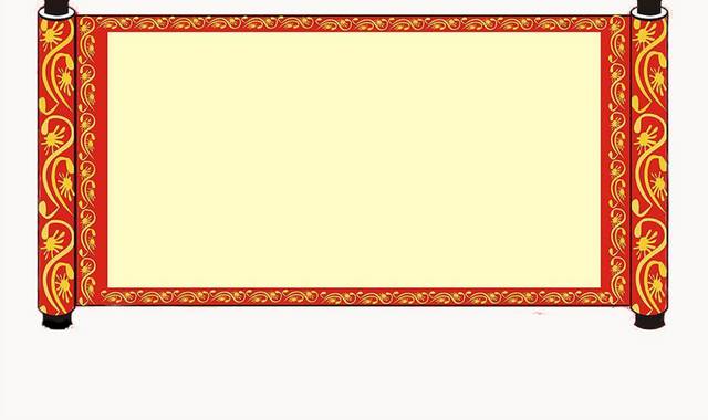 红色古典中国风卷轴