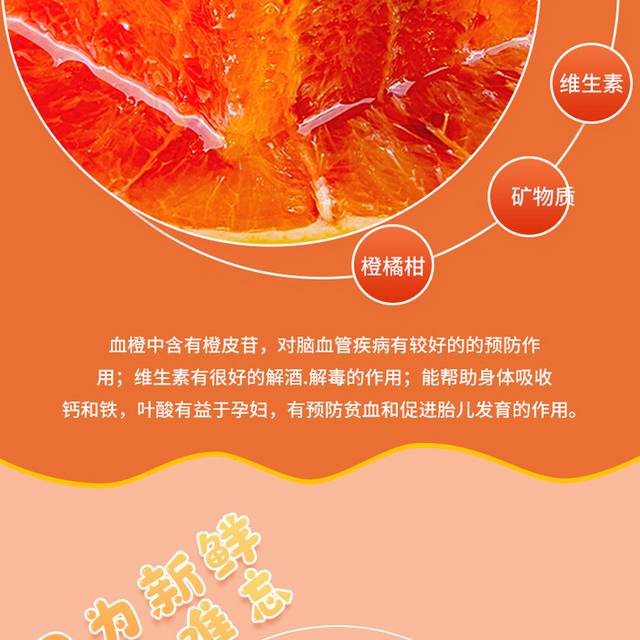 简约时尚水果血橙详情页