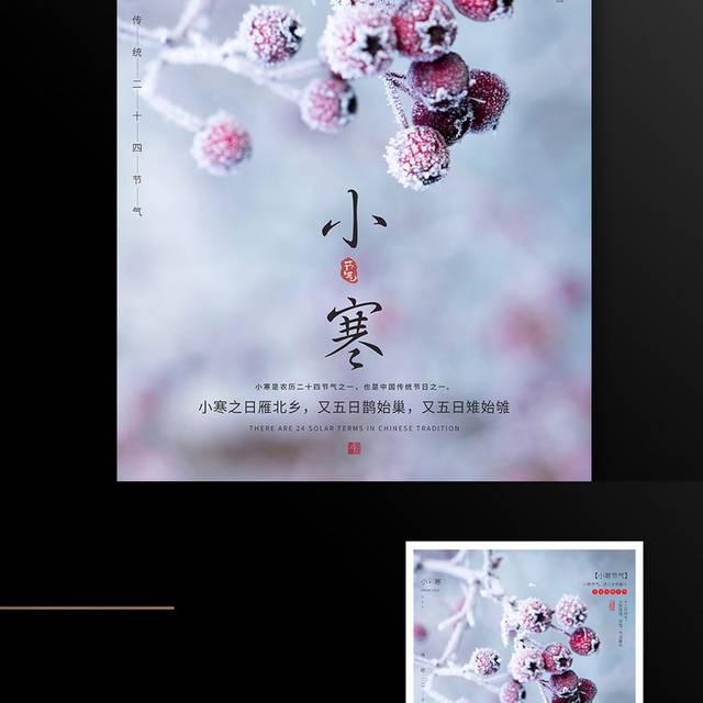 传统节气小寒节气海报