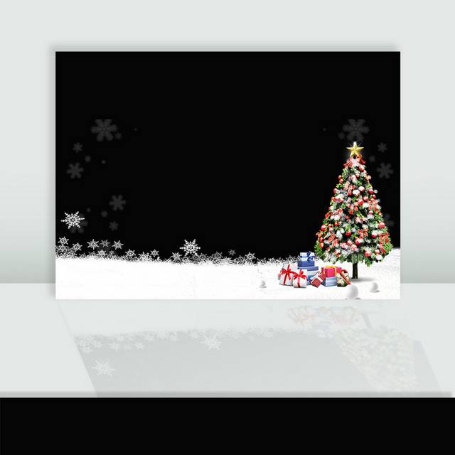 圣诞节圣诞树雪花图片