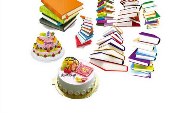 书本和蛋糕