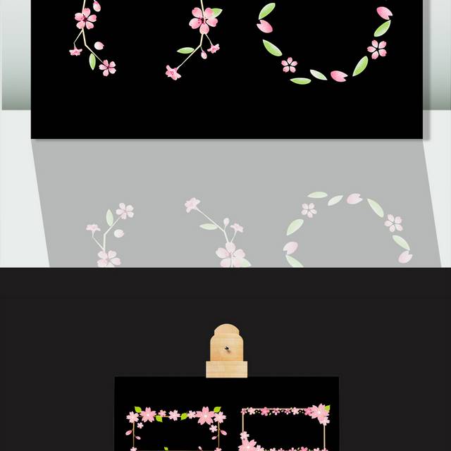 小清新粉色樱花边框
