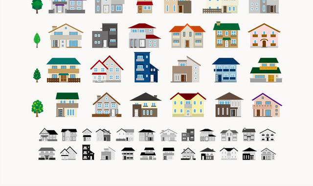 房屋建筑房地产图标