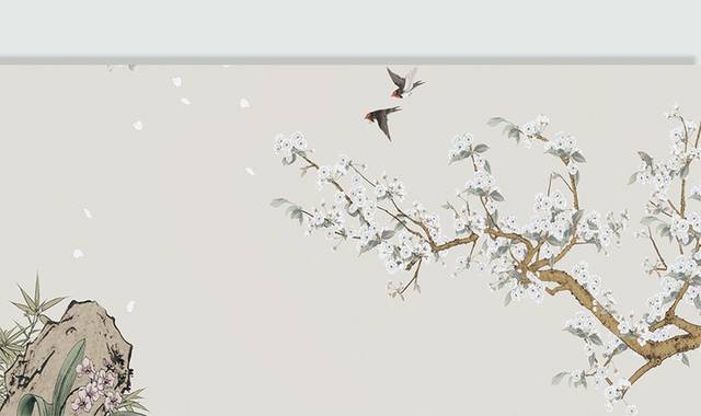 中国风手绘花鸟图