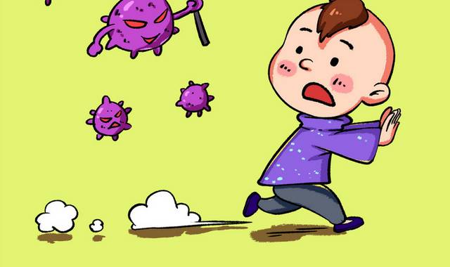 手绘卡通儿童预防新型冠状病毒插画