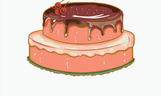 卡通手绘美味蛋糕插画