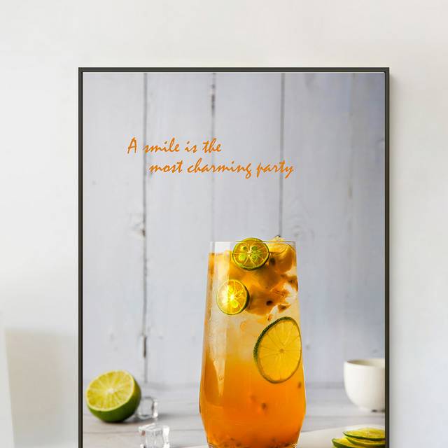 橙汁果汁饮品店餐厅装饰画