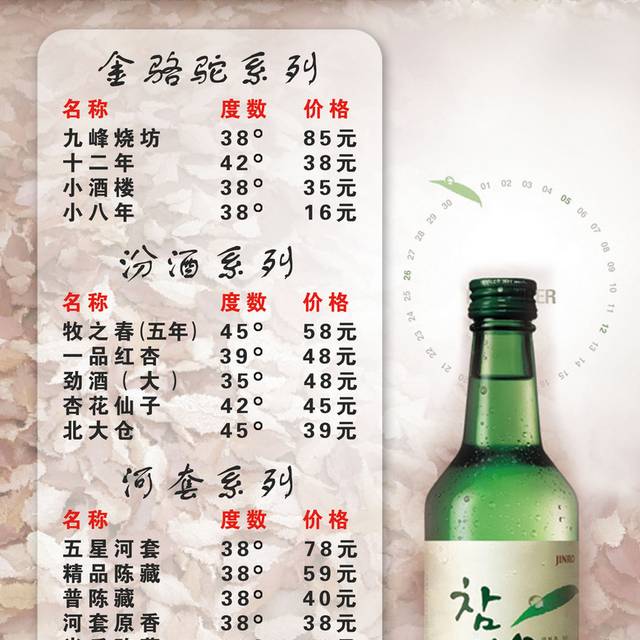 菜单菜谱素材