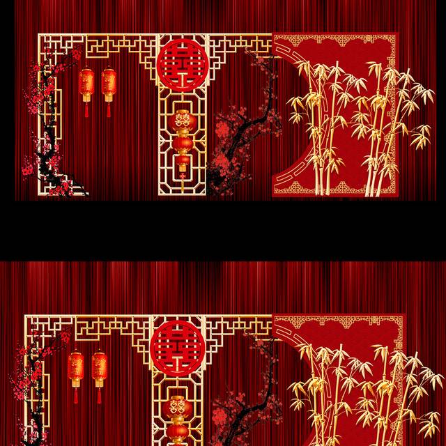 中国风 传统婚庆场景布置效果图