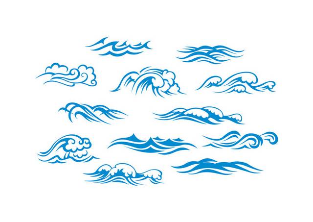卡通海浪