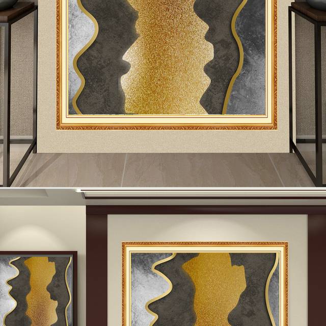 鎏金抽象客厅装饰玄关画