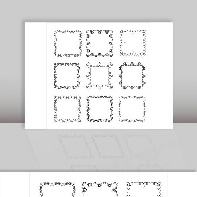 矢量正方形边框花边