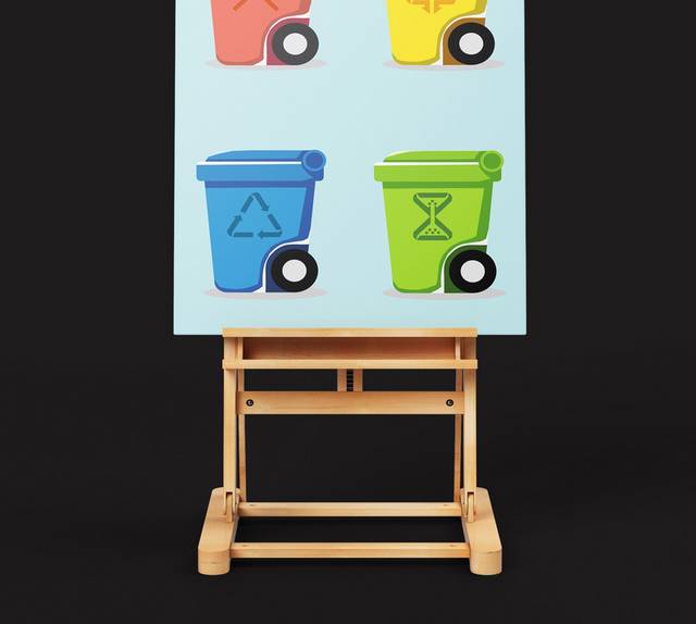 卡通手绘垃圾分类垃圾桶素材