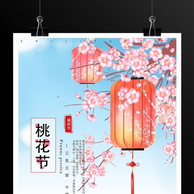 乡村踏青游桃花节海报