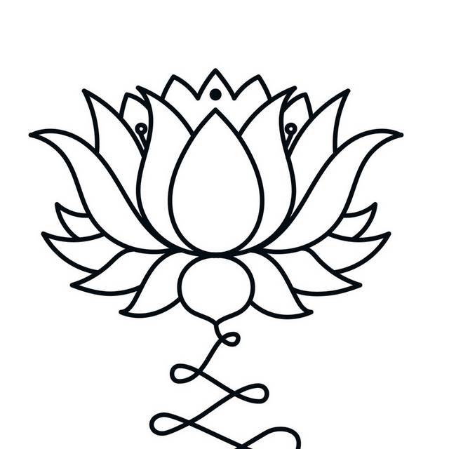 黑白花卉图案
