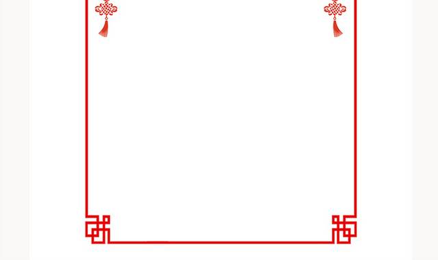 红色中国结正方形边框