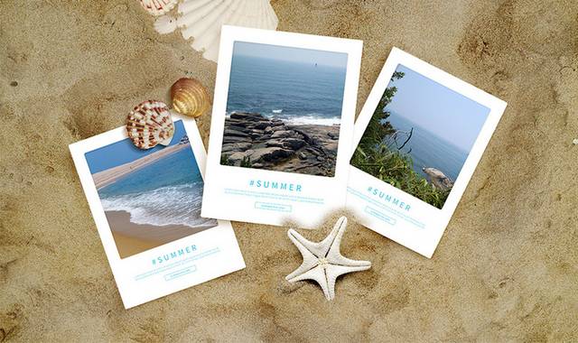 夏日海边度假沙滩海星背景