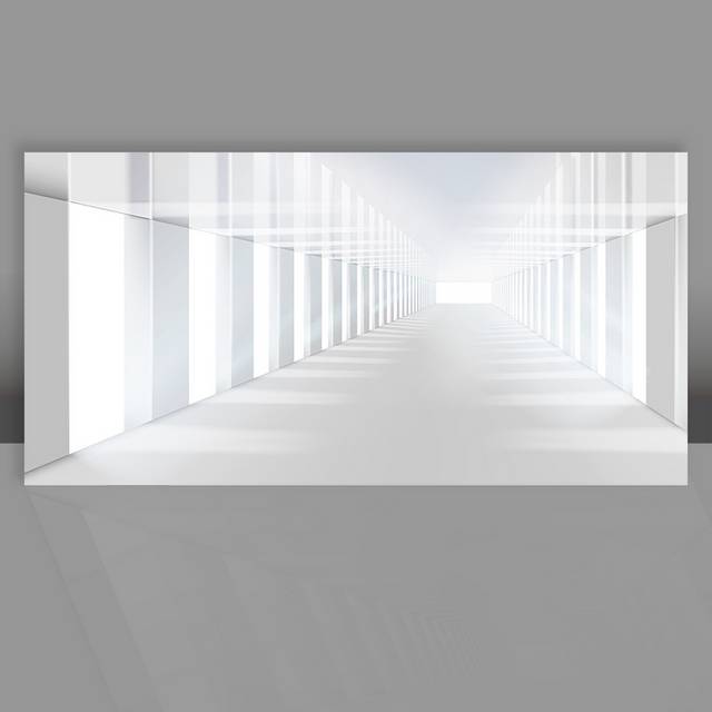 灰白色长廊立体效果图背景