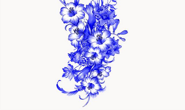 青花瓷花卉花纹图片