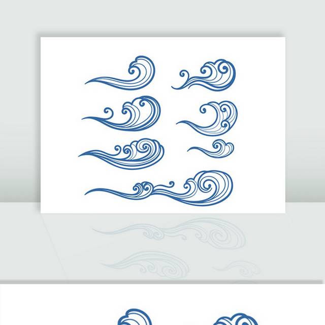 卡通海浪