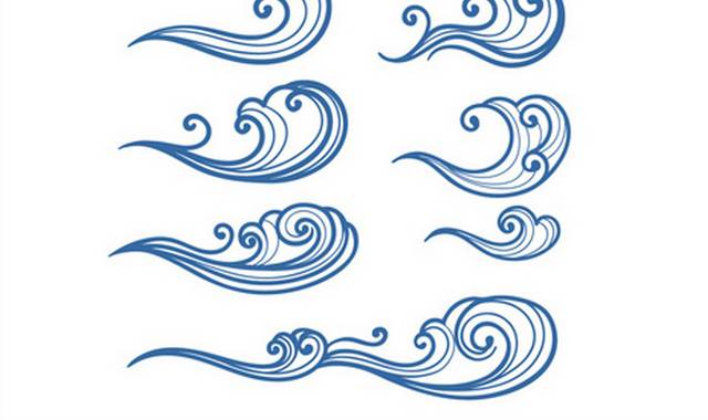卡通海浪