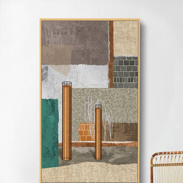 简约抽象肌理色块莫兰迪装饰画