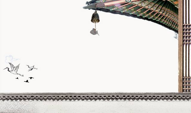 中国风古典图案屋檐建筑素材