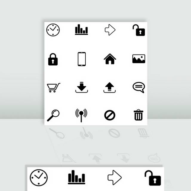 黑白icon图标素材
