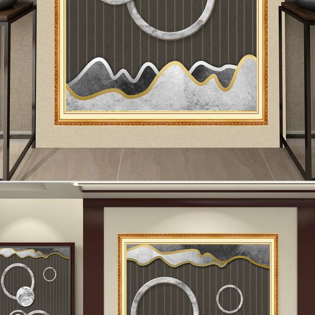 简约水墨山水玄关画