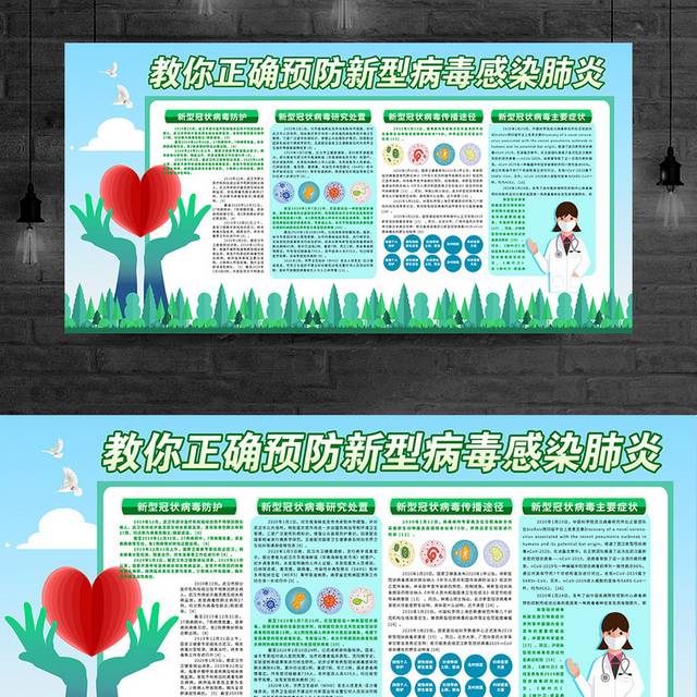 2正常预防新型病毒感染肺炎知识宣传栏