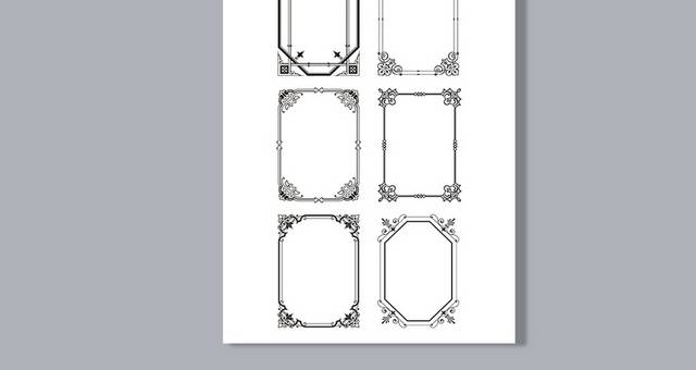 欧式花纹长方形边框素材