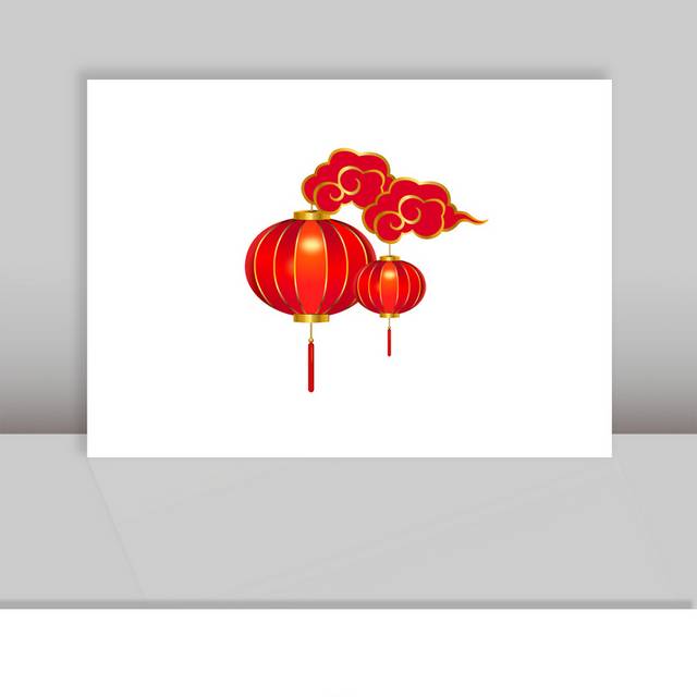 红灯笼祥云素材