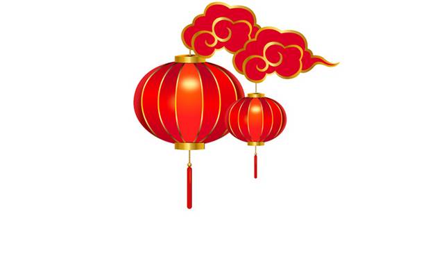 红灯笼祥云素材