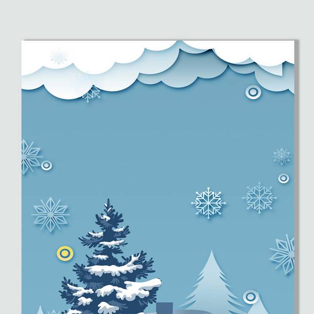 白色梦幻雪景风景背景
